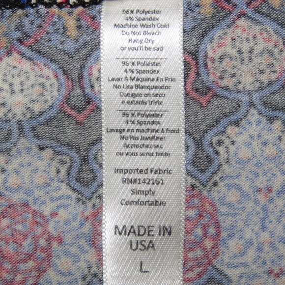 LuLaRoe Women's Blue & Red Short-Sleeve Round-Neck Pullover Tunic Size L (C1281) - Picture 7 of 7